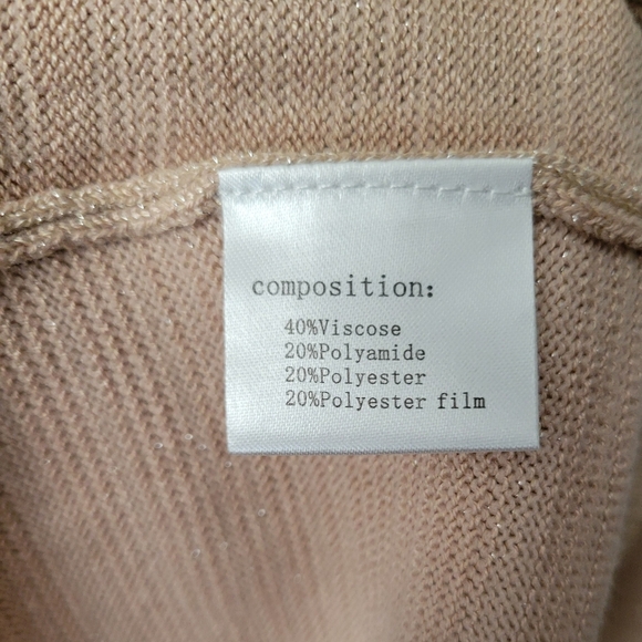 Sparkly shimmer tan gold cardigan sweater - Picture 5 of 5